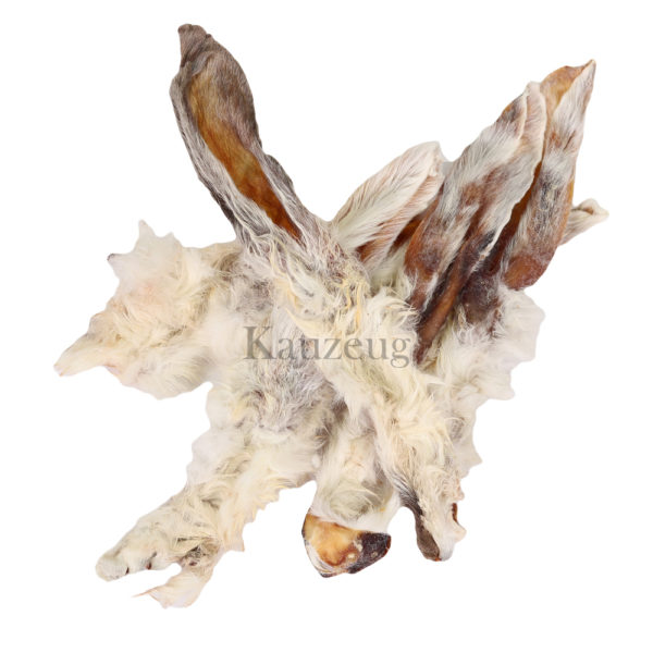 Kaninchenohr Kaninchenohren mit Fell – Natürlicher Hundekauartikel aus 100% Kaninchen