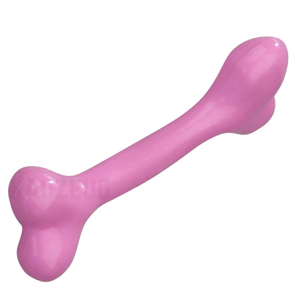 Gummi Knochen M Rosa – aromatisches Hundespielzeug