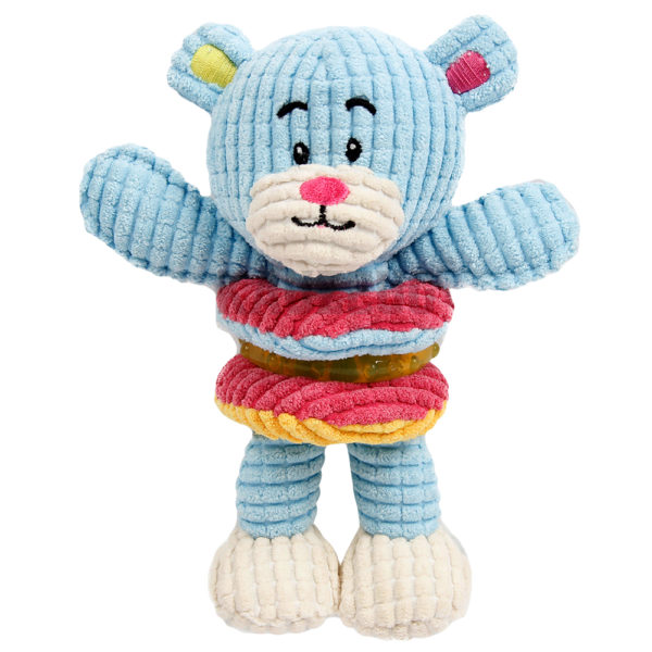 Löwe Quietschi Plüsch Löwe mit Quietscher & TPR Ring – Kuscheliges Hundespielzeug