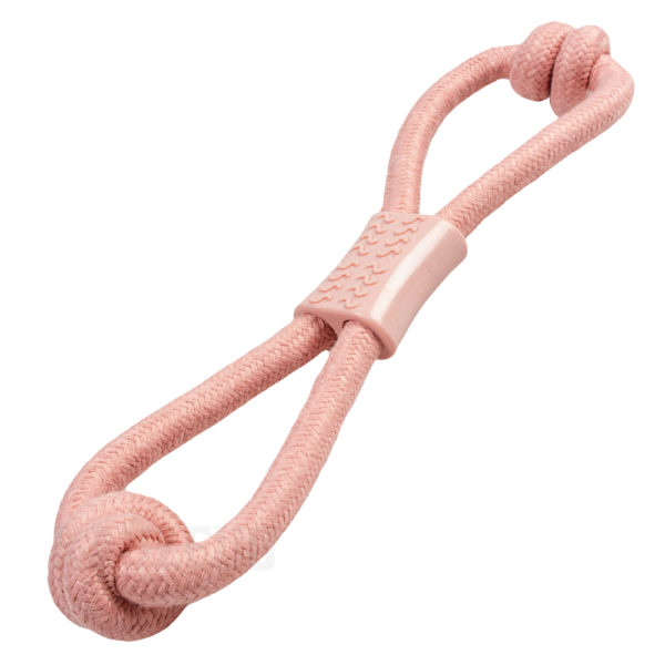 Zugseil Rosa – Hundespielzeug mit Knoten & Gummi