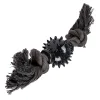 knotenseil eco mit kugel schwarz Knotenseil ECO mit Kugel Schwarz – Hundespielzeug