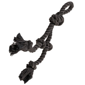Knotenseil ECO mit Schlaufe Schwarz – Hundespielzeug mit Knoten & Schleife