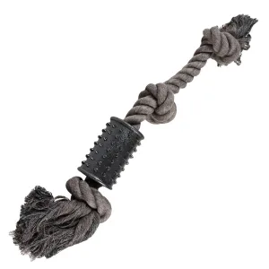 Knotenseil ECO mit Zylinder Schwarz – Hundespielzeug