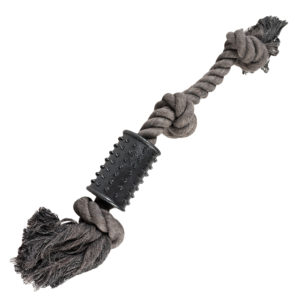 Knotenseil ECO mit Zylinder Schwarz – Hundespielzeug