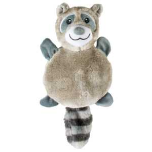 Plüsch Waschbär quietschend Grau – extra langes Hundespielzeug