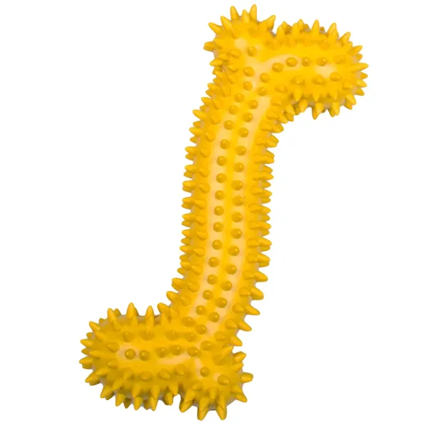 Gummi Dental Knochen gelb Gummi Dental Knochen – Zahnpflege-Spielzeug für Hunde