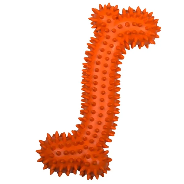 Gummi Dental Knochen orange Gummi Dental Knochen – Zahnpflege-Spielzeug für Hunde