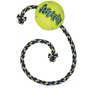 KONG Air Squeaker Tennis Ball mit Seil M – Apportierspielzeug