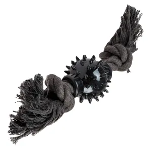 Knotenseil ECO mit Kugel Schwarz – Hundespielzeug